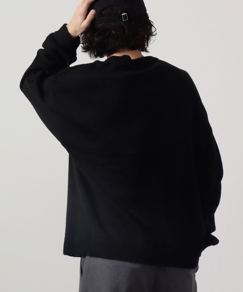 MODISH GAZE(モディシュガゼ)の「MODISH GAZE BIGシルエット モヘアタッチ セーター(無地)(ニット/セーター・メンズ・グレイッシュベージュ/ブラック/ブラウン・F)」の22枚目の写真