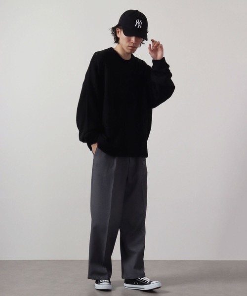 MODISH GAZE(モディシュガゼ)の「MODISH GAZE BIGシルエット モヘアタッチ セーター(無地)(ニット/セーター・メンズ・グレイッシュベージュ/ブラック/ブラウン・F)」の21枚目の写真