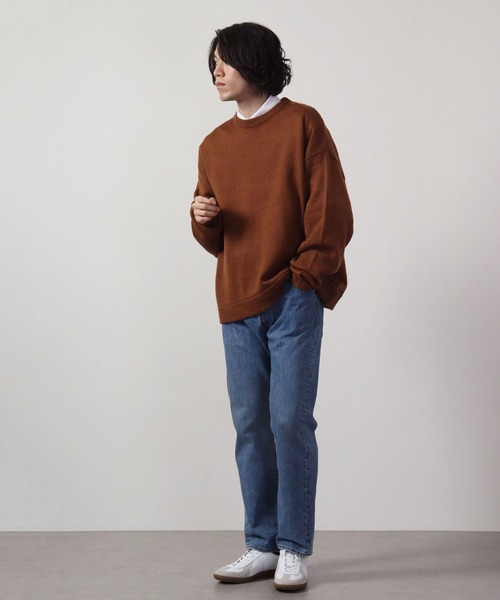 MODISH GAZE(モディシュガゼ)の「MODISH GAZE BIGシルエット モヘアタッチ セーター(無地)(ニット/セーター・メンズ・グレイッシュベージュ/ブラック/ブラウン・F)」の17枚目の写真