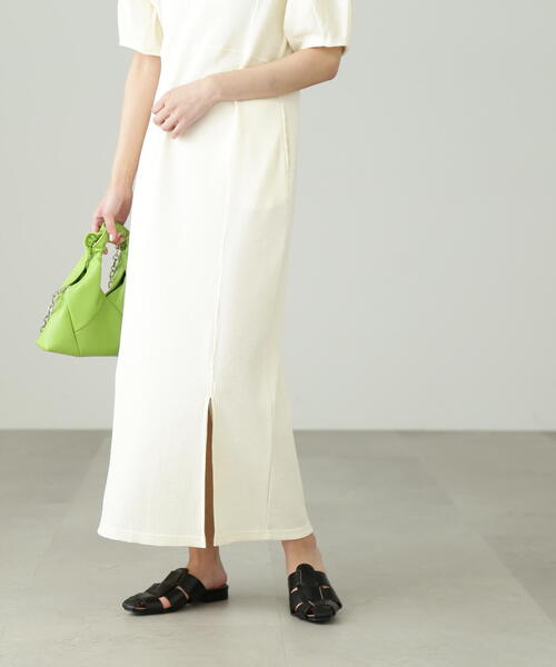 FREE'S MART（フリーズマート）の「◆ワッフル切替カットソーワンピース（ワンピース・レディース・ホワイト/ブラック/イエロー・SMALL/MEDIUM）」の10枚目の写真