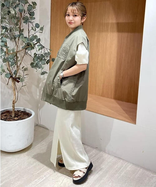 FREE'S MART（フリーズマート）の「◆ワッフル切替カットソーワンピース（ワンピース・レディース・ホワイト/ブラック/イエロー・SMALL/MEDIUM）」の12枚目の写真