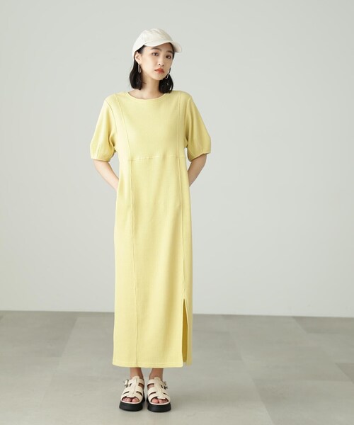 FREE'S MART（フリーズマート）の「◆ワッフル切替カットソーワンピース（ワンピース・レディース・ホワイト/ブラック/イエロー・SMALL/MEDIUM）」の18枚目の写真