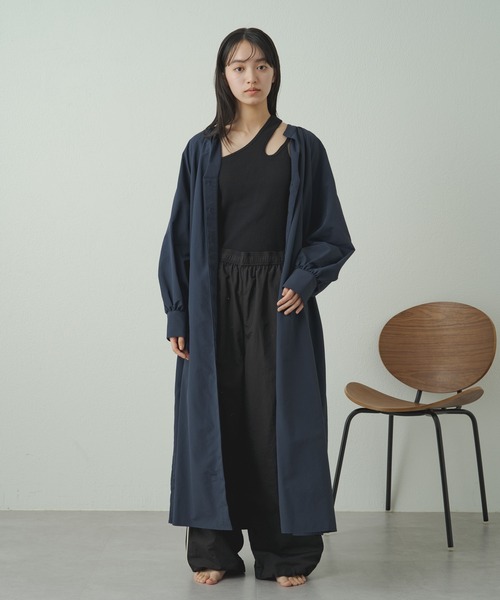 【436】アナイ　コットンナイロンブロードシャツ ワンピース　36 カーキ ANAYI ワンピース コットンナイロンブロードシャツ : ZOZOTOWN