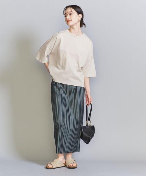 BEAUTY&YOUTH UNITED ARROWS（ビューティーアンドユースユナイテッドアローズ）の「ドルマンスリーブ ポケット Tシャツ（Tシャツ/カットソー・レディース・ケリー/ブラック/ホワイト/ベージュ/モカ・FREE）」の9枚目の写真