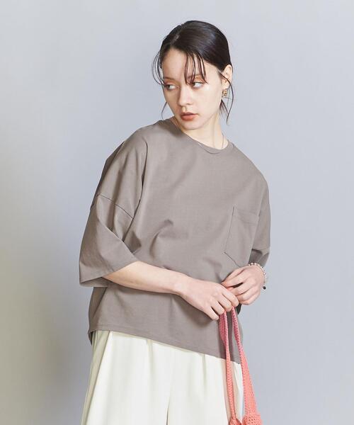 BEAUTY&YOUTH UNITED ARROWS（ビューティーアンドユースユナイテッドアローズ）の「ドルマンスリーブ ポケット Tシャツ（Tシャツ/カットソー・レディース・ケリー/ブラック/ホワイト/ベージュ/モカ・FREE）」の17枚目の写真