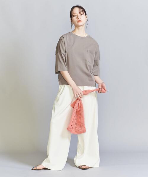 BEAUTY&YOUTH UNITED ARROWS（ビューティーアンドユースユナイテッドアローズ）の「ドルマンスリーブ ポケット Tシャツ（Tシャツ/カットソー・レディース・ケリー/ブラック/ホワイト/ベージュ/モカ・FREE）」の8枚目の写真