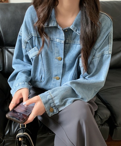 セール】短丈オーバーサイズジャケット（デニムジャケット）｜DIAVEL