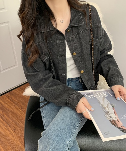 セール】短丈オーバーサイズジャケット（デニムジャケット）｜DIAVEL