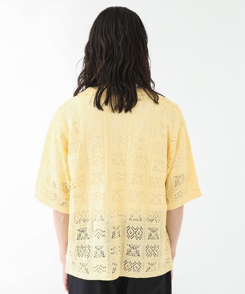 URBAN RESEARCH Sonny Label(アーバンリサーチサニーレーベル)の「リネンタッチレース編みショートスリーブシャツ(シャツ/ブラウス・メンズ・ネイビー/オフホワイト/イエロー・MEDIUM/LARGE)」の11枚目の写真