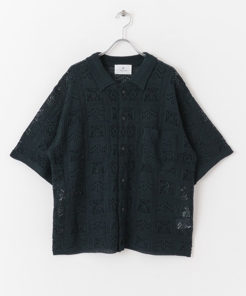 URBAN RESEARCH Sonny Label(アーバンリサーチサニーレーベル)の「リネンタッチレース編みショートスリーブシャツ(シャツ/ブラウス・メンズ・ネイビー/オフホワイト/イエロー・MEDIUM/LARGE)」の20枚目の写真