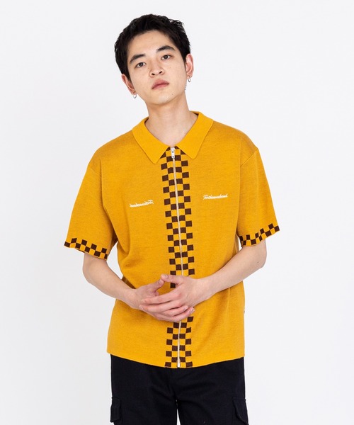 FTW(エフティダブリュー)の「CHECKER BOARD KNIT SHIRT(シャツ/ブラウス・メンズ・グリーン/イエロー/ブラック・LARGE/MEDIUM)」の3枚目の写真