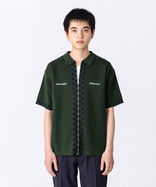FTW(エフティダブリュー)の「CHECKER BOARD KNIT SHIRT(シャツ/ブラウス・メンズ・グリーン/イエロー/ブラック・LARGE/MEDIUM)」の2枚目の写真