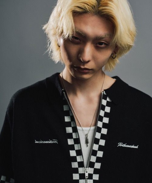 FTW(エフティダブリュー)の「CHECKER BOARD KNIT SHIRT(シャツ/ブラウス・メンズ・グリーン/イエロー/ブラック・LARGE/MEDIUM)」の6枚目の写真