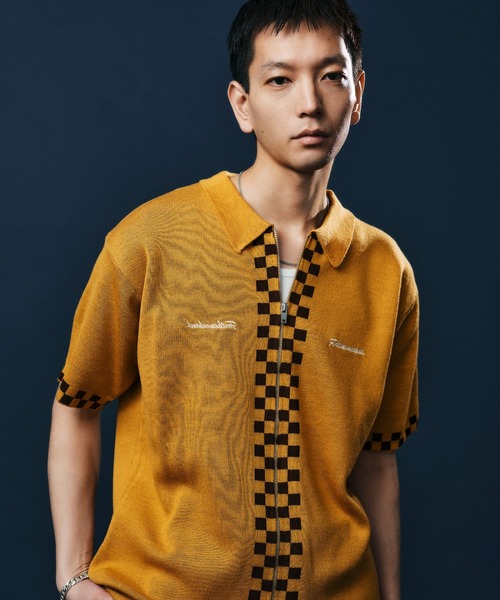 FTW(エフティダブリュー)の「CHECKER BOARD KNIT SHIRT(シャツ/ブラウス・メンズ・グリーン/イエロー/ブラック・LARGE/MEDIUM)」の7枚目の写真