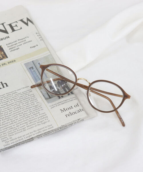 fredy emue（フレディエミュ）の「ブラウンフレームメガネ（メガネ・レディース・ブラウン/ベージュ系その他3・FREE）」の2枚目の写真