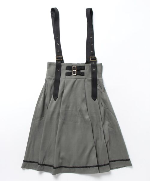 axes femme（アクシーズファム）の「ベルト風サス付スカート（スカート・レディース・ネイビー/ブラック/カーキ・FREE）」の6枚目の写真