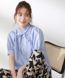 N.（N. Natural Beauty Basic） | ◆リボンタイシャツ半袖ブラウス(シャツ/ブラウス)