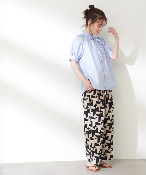 N.（N. Natural Beauty Basic）（エヌエヌナチュラルビューティーベーシック）の「◆リボンタイシャツ半袖ブラウス（シャツ/ブラウス・レディース・ブラック/ブルー/オフホワイト・MEDIUM）」の19枚目の写真