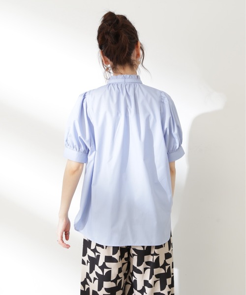 N.（N. Natural Beauty Basic）（エヌエヌナチュラルビューティーベーシック）の「◆リボンタイシャツ半袖ブラウス（シャツ/ブラウス・レディース・ブラック/ブルー/オフホワイト・MEDIUM）」の21枚目の写真