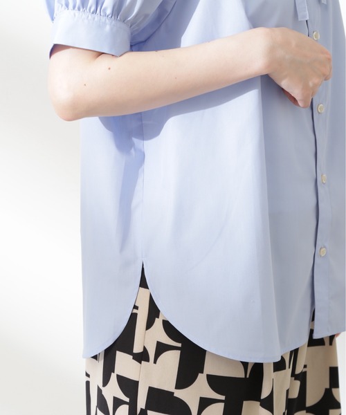 N.（N. Natural Beauty Basic）（エヌエヌナチュラルビューティーベーシック）の「◆リボンタイシャツ半袖ブラウス（シャツ/ブラウス・レディース・ブラック/ブルー/オフホワイト・MEDIUM）」の12枚目の写真