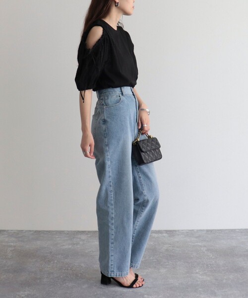 fredy emue(フレディエミュ)の「【fredy emue】袖ボリュームドッキングプルオーバー(Tシャツ/カットソー・レディース・オフホワイト/グレー/ブラック・38)」の8枚目の写真