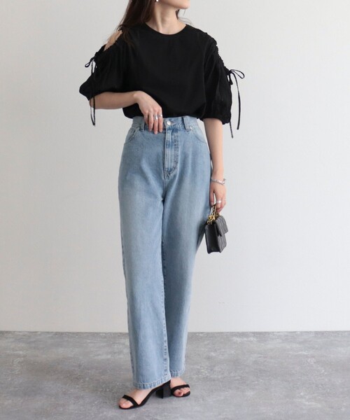 fredy emue(フレディエミュ)の「【fredy emue】袖ボリュームドッキングプルオーバー(Tシャツ/カットソー・レディース・オフホワイト/グレー/ブラック・38)」の9枚目の写真