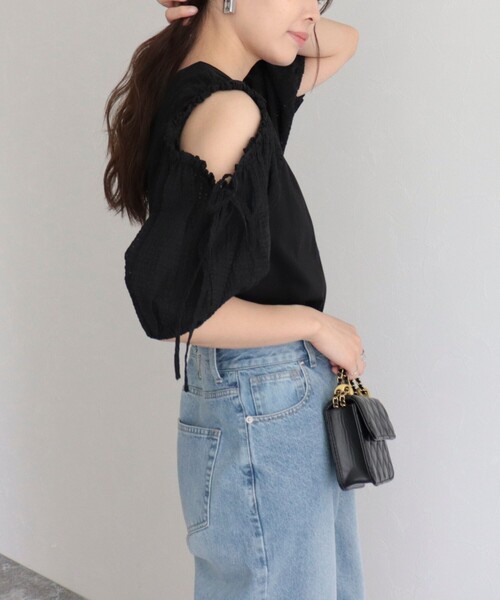 fredy emue(フレディエミュ)の「【fredy emue】袖ボリュームドッキングプルオーバー(Tシャツ/カットソー・レディース・オフホワイト/グレー/ブラック・38)」の11枚目の写真