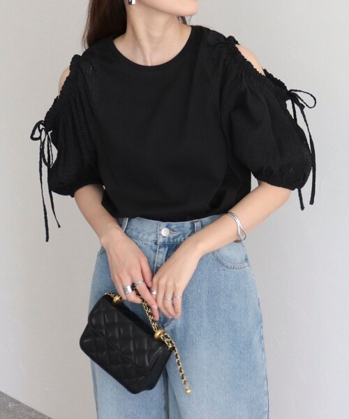 fredy emue(フレディエミュ)の「【fredy emue】袖ボリュームドッキングプルオーバー(Tシャツ/カットソー・レディース・オフホワイト/グレー/ブラック・38)」の13枚目の写真