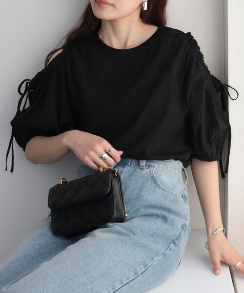 fredy emue(フレディエミュ)の「【fredy emue】袖ボリュームドッキングプルオーバー(Tシャツ/カットソー・レディース・オフホワイト/グレー/ブラック・38)」の20枚目の写真