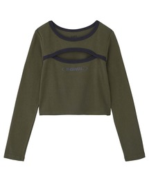 X-girl | FRONT CUTOUT L/S BABY TEE(Tシャツ/カットソー)