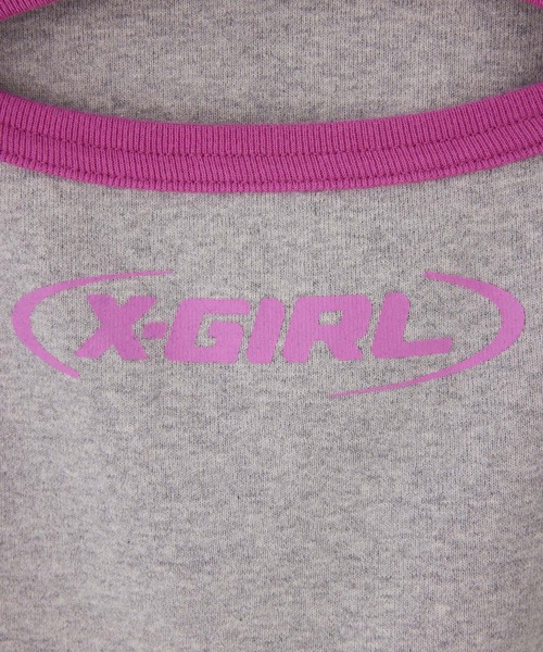 X-girl（エックスガール）の「FRONT CUTOUT L/S BABY TEE（Tシャツ/カットソー・レディース・オリーブ/ブラック/アッシュ・S/M）」の7枚目の写真