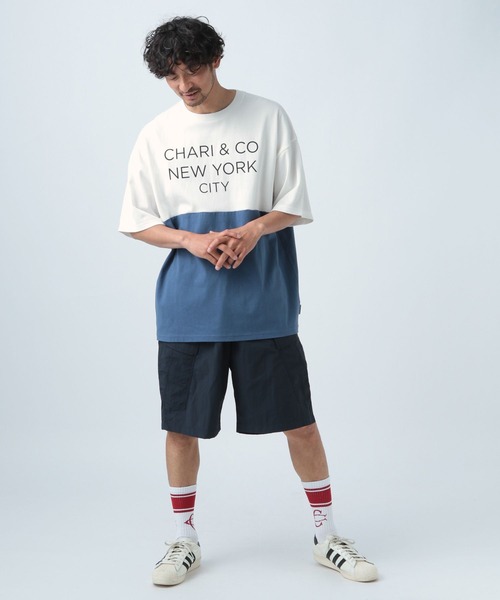 CHARI&CO（チャリアンドコー）の「【CHARI&CO SAFE RIDE for BAYFLOW】バイカラーＴシャツ（Tシャツ/カットソー・メンズ・ブルー/マスタード/レッド・MEDIUM/LARGE）」の17枚目の写真