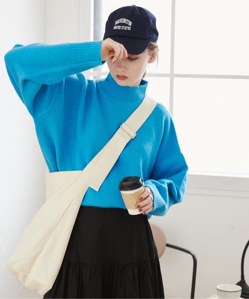 ANGIE（アンジー）の「アジャスターベルト付き キャンバスショルダーバッグ（ショルダーバッグ・レディース・ブラック/アイボリー・FREE）」の12枚目の写真