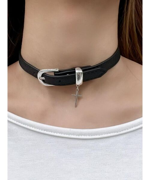 EATME(イートミー)の「クロス付きベルトチョーカー(チョーカー・レディース・ブラック・FREE)」の9枚目の写真