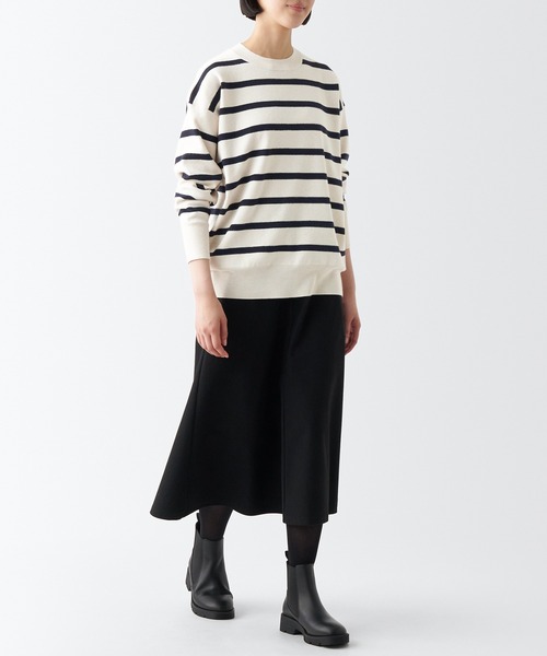 無印良品(ムジルシリョウヒン)の「洗えるミラノリブ編みクルーネックセーター(ニット/セーター・レディース・オフホワイト/ブラウン系5/ブラック/ネイビー系7/ライトグレー/ブラウン系1/ホワイト系3・L/XXL/XS/M/S/XL)」の14枚目の写真