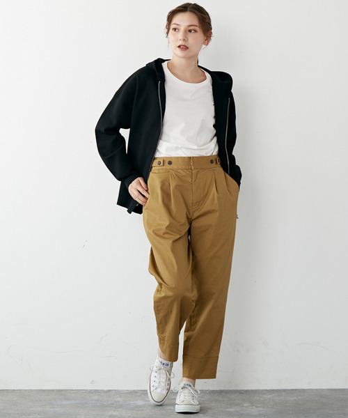 MELROSE claire（メルローズ クレール）の「【軽く羽織れるジップアップニットパーカー】（パーカー・レディース・ブラック/マスタード/カーキ・FREE）」の20枚目の写真