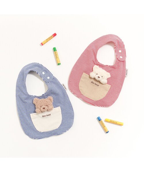 セール】tiny bear モチーフ付きスタイ（スタイ/よだれかけ）｜apres