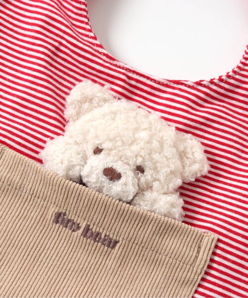 apres les cours(アプレレクール)の「tiny bear モチーフ付きスタイ(スタイ/よだれかけ・キッズ・レッド/ブルー・90)」の14枚目の写真