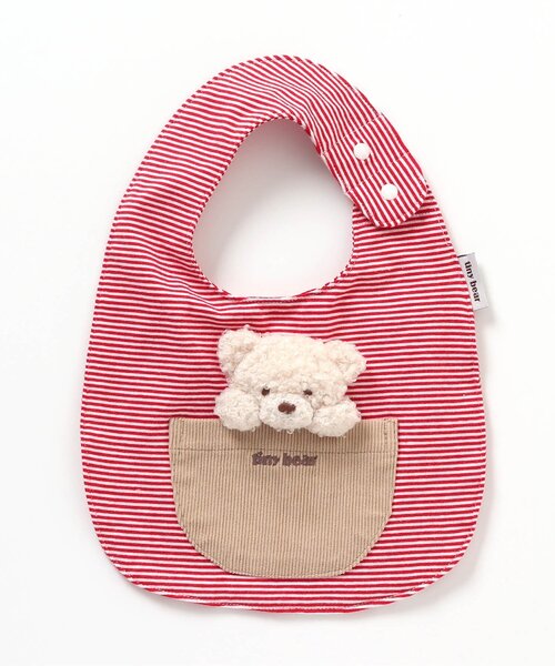 apres les cours(アプレレクール)の「tiny bear モチーフ付きスタイ(スタイ/よだれかけ・キッズ・レッド/ブルー・90)」の5枚目の写真
