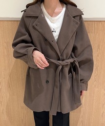 JUNOAH（ジュノア）の「スタンドカラーラグランミドルコート