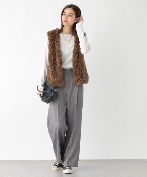 LEPSIM（レプシィム）の「シャギーメロウプルオーバー　963512（Tシャツ/カットソー・レディース・ブラック/アイボリー/オフホワイト・FREE）」の6枚目の写真