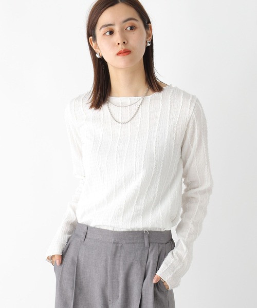 LEPSIM（レプシィム）の「シャギーメロウプルオーバー　963512（Tシャツ/カットソー・レディース・ブラック/アイボリー/オフホワイト・FREE）」の7枚目の写真