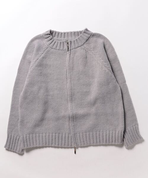 meJane(ミージェーン)の「ダブルジップニットカーディガン(カーディガン/ボレロ・レディース・オレンジ/オフホワイト/グレー・FREE)」の5枚目の写真