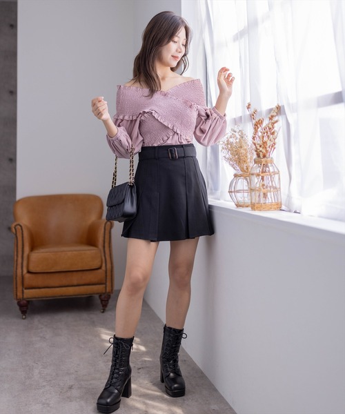 clear（クリア）の「インパン付きウエストベルトスカート（スカート・レディース・ブラック/ブラック系その他/ブラウン・M/S）」の15枚目の写真