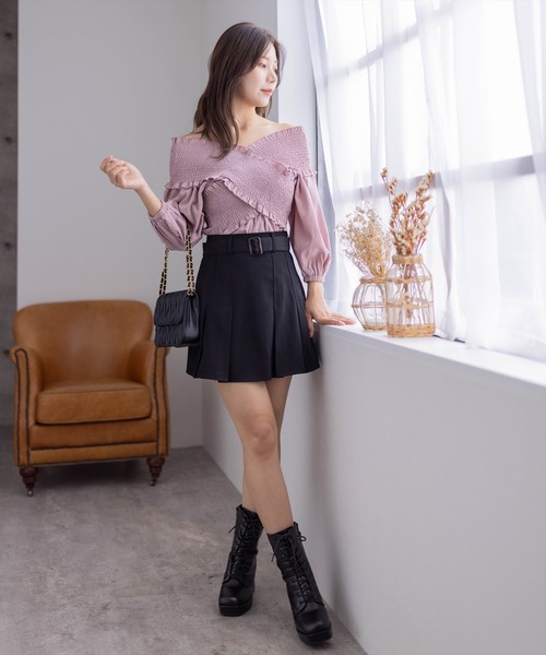 clear（クリア）の「インパン付きウエストベルトスカート（スカート・レディース・ブラック/ブラック系その他/ブラウン・M/S）」の16枚目の写真