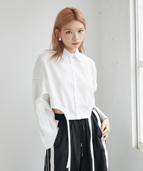 VeLV(ヴェルヴ)の「CROPPED SHIRT クロップドシャツ(シャツ/ブラウス・レディース・チェック/ホワイト・FREE)」の3枚目の写真