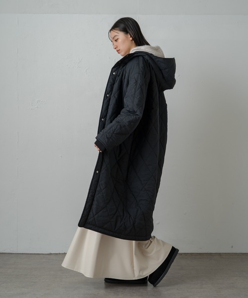 earthy(アーシー)の「【撥水・抗菌・保温】ナイロンリバーシブルキルティングコート(その他アウター・レディース・ベージュ/アイボリー/ブラック・FREE)」の7枚目の写真