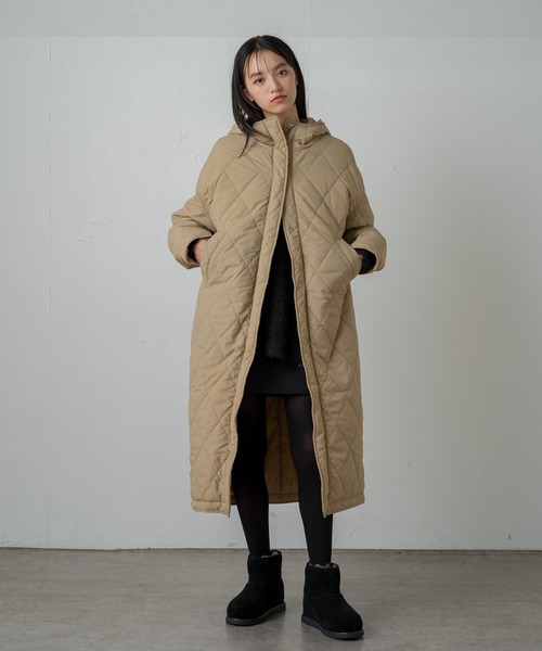 earthy(アーシー)の「【撥水・抗菌・保温】ナイロンリバーシブルキルティングコート(その他アウター・レディース・ベージュ/アイボリー/ブラック・FREE)」の17枚目の写真