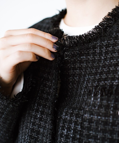 haco!（ハコ）の「きっちりと普段づかいの両立可能！　しっかり使えてちゃんと華やぐツイードジャケット〈日々グッジョ部’s idea〉（その他アウター・レディース・ブラック・MEDIUM/SMALL/X-LARGE/LARGE）」の17枚目の写真