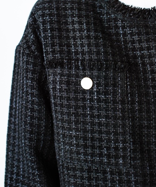 haco!（ハコ）の「きっちりと普段づかいの両立可能！　しっかり使えてちゃんと華やぐツイードジャケット〈日々グッジョ部’s idea〉（その他アウター・レディース・ブラック・MEDIUM/SMALL/X-LARGE/LARGE）」の19枚目の写真